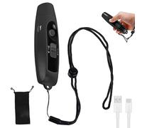 GAOUTO Sifflet électronique avec 3 sons et 2 modes d'éclairage LED, sifflet de sport portable, sifflet haute fréquence, sifflet d'extérieur pour entraîneurs, arbitres, sports, survie (noir)