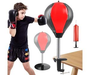 GAOUTO Table de punching ball : punching ball de bureau avec ventouse super forte et pince de table, mini sac de boxe, sac de rage, sac de frappe de table, sac de frappe de bureau, punching ball