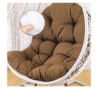 GAOXIAO Coussin pour Fauteuil Suspendu Oeuf, éPais étanche Coussin de Chaise Rond pour Fauteuil Rotin Exterieur, Lavable Hamac Coussin de Balancelle pour Jardin(sans Chaise)(Color:Brun Clair)