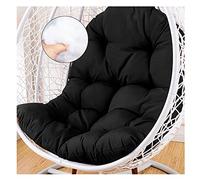 GAOXIAO Coussin pour Fauteuil Suspendu Oeuf, éPais étanche Coussin de Chaise Rond pour Fauteuil Rotin Exterieur, Lavable Hamac Coussin de Balancelle pour Jardin(sans Chaise)(Color:Le Noir)