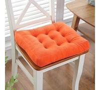 GAOXIAO Coussins de Chaise avec Rubans, Antidérapants Coussin D'assise Confortables Lavables, Rembourrage de Chaise Idéal pour la Maison et Le Jardin l'extérieur(Size:2pc 50 x 50cm,Color:Orange)