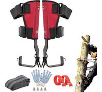 GAOXIAO Griffe Elagage Arbre Professionnel, Pointes d'escalade d'arbre Crampons L'arboriste Griffes D'elagage Outil de Grimpe en Acier Robuste avec Sangles Réglables Adapté