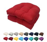GAOXIAO Lot de 2 Galette de Chaise Ronde Extérieur Imperméable, Demi Cercle Coussin de Siège Lavable de Coussin de Sol pour Salon Bureau, Canapé Salle de Conférence Red 2pc 48 x 48cm