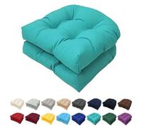 GAOXIAO Lot de 2 Galette de Chaise Ronde Extérieur Imperméable, Demi Cercle Coussin de Siège Lavable de Coussin de Sol pour Salon Bureau, Canapé Salle de Conférence Lake Blue 2pc 48 x 48cm