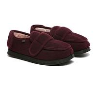 gaoxiao Pantoufles Orthopédique Femme, Chausson Pantoufles Femmes Chaudes d'hiver, Chaussures Diabétiques Large Ajustable, pour Vieil Homme Pieds Gonflés, L'arthrite(Size:40,Color:cramoisi)