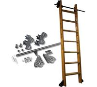 GAOXIONG Kit de quincaillerie pour échelle coulissante rétractable, Ensemble Complet de quincaillerie pour échelle coulissante, Rail de Suspension + Rail d'extension/Rail de 100 cm, kit de Rail de