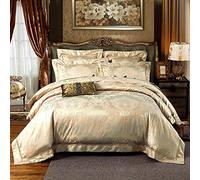 GAOXUE Housses de Couettes,Ensemble de literie Jacquard, Housse de Couette de Chambre d'hôtel Creuse, Drap de lit de Style européen et taie d'oreiller-Gris 3_220 * 240cm (4pcs)