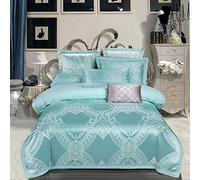GAOXUE Literie Lit,Ensemble de literie Double Jacquard, Housse de Couette et taie d'oreiller brodée, draps en coton-35_200 * 230cm (4pcs)