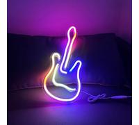 Gaoxun Guitare Enseigne Lumineuse Panneau néon RGB, 40x19 cm Plan Lumineux de Guitare contrôle par application, Synchronisation Musicale, Alimentation USB, pour murale, fête, club, bar décoration
