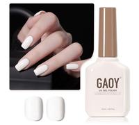 GAOY gel Vernis à ongles blanc, 16 ml couleur 1002 Soak Off UV Light Cure pour French Tips Nail Art DIY Manucure à la maison, Classic White