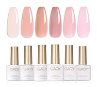 GAOY Jelly Nude Pink Lot de 6 vernis à ongles gel transparent