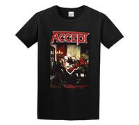 GAOYEA Accept Russian Roulette Udo Heavy Metal Running Wild Rage Unisex 100% Cotton Short-Sleeve T-Shirts Black S