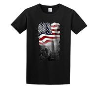 GAOYEA New York City Flag NY Graphic Design Printed Graphic Top Unisex 100% Cotton Short-Sleeve T-Shirts Black M