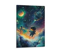GAOYUCHUN Astronaute Murale Décoration Murale Image Sur Toile Tableau Impression Sur Toile Pour Chambre Et Couloir Premium 12x18inch(30x45cm)