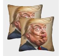 GAOYUCHUN Donald Trump Housse De Coussin Ensemble De 2 Taie d'oreiller Décoratif Canapé Confort Et Douceur Garantis Housses De Coussin avec Fermeture À Glissière 50x50cm