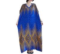 GaoYunQin Femme Robe Femmes Vintage en Vrac Robe, Imprimé Floral Manches Courtes Énorme Peignoir Robe Longue Maxi Tenue Décontractée Chemise de Nuit La Robe du Soir, Chemise de Sommeil