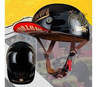 GAOZCTT Moto Casquette De Baseball Casque Demi Vintage Casque Jet Demi Coque ECE Homologué Mobylette Bols Casque Pilote Casque De Scooter À Visage Ouvert pour Hommes Femmes Fashion
