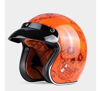 GAOZHE 3/4 Casque Moto Vintage,Open-Face Moto Casque,Retro Half Helmet,Casque Jet Compact Adult Men and Women,lavables, Visière, de Moto pour Street Bike Cruiser Chopper Moped Scooter,ECE Homologué