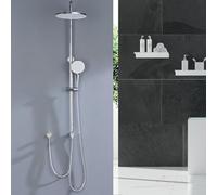 GAOZHI Colonne de douche sans mitigeur thermostatique en acier inoxydable 304 chromé colonne de douche hydromassage avec douche à pluie et douche à main 26 cm