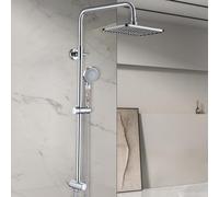 GAOZHI Kit complet de douche à effet pluie, robinet de douche à effet pluie, système de douche avec pommeau de douche économiseur d'eau, barre de douche réglable, 90-120 cm, pomme de douche