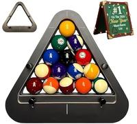 Gap-Free Professional Billiard Rack System - Heavy Duty Solid Wood Triangle/Diamond Rack for 8-Ball/9-Ball | Precision-Engineered, Adjustable Pool Table Accessories(8-BALL)