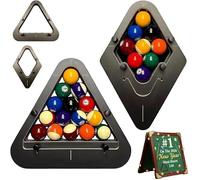 Gap-Free Professional Billiard Rack System - Heavy Duty Solid Wood Triangle/Diamond Rack for 8-Ball/9-Ball | Precision-Engineered, Adjustable Pool Table Accessories(2MIX)