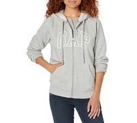 GAP Logo Hoodie Hooded Full Zip Sweatshirt Maillot de survêtement, Gris chiné Clair B08, X-Large Femme