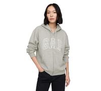 Gap Logo Hoodie Hooded Full Zip Sweatshirt Maillot de survêtement, Gris Clair chiné, Large Femme
