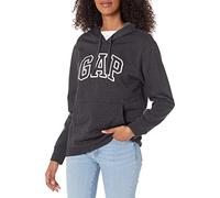 GAP Sweat à Capuche avec Logo pour Femme, Gris foncé, S