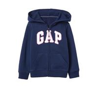 GAP Sweat à capuche zippé avec logo pour bébé fille, Bleu Elysian, 2T
