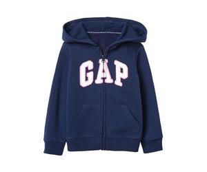 GAP Sweat à capuche zippé avec logo pour bébé fille, Bleu Elysian, 2T
