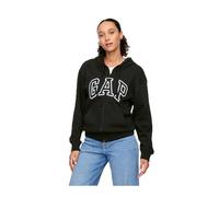 GAP Sweat à capuche zippé avec logo pour femme, True Black II, X-Large