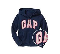 GAP Sweat à capuche zippé avec logo pour fille, Bleu Elysian, S
