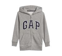 GAP Sweat à Capuche zippé avec Logo pour garçon, Gris Clair chiné, Taille S, Gris Clair chiné, S