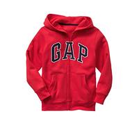 GAP Sweat à capuche zippé avec logo pour garçon, Rouge pur, XS