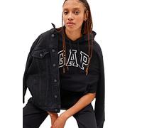 GAP Sweat Capuche avec Logo Maillot de survêtement, Noir véritable, X-Small Femme