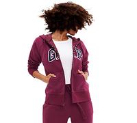 GAP Sweat-shirt à capuche zippé avec logo pour femmes, Bordeaux, X-Small