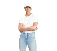 GAP T-shirt à manches courtes bio vintage à col rond pour femme, Blanc frais, Taille L