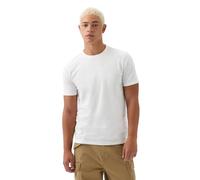 GAP T-shirt doux à col rond pour homme, White Global, Taille XS