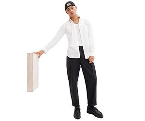 GAP V-LS Slim Stretch Popeline Basic Chemise à Bouton Bas, Blanc, Taille XL Homme