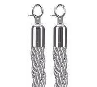 GAPECHNG Lot de 2 Cordes de Poteau En Chanvre Gris Clair, Barrières de Sécurité En Corde Torsadée Avec Mousquetons, Corde Tressée de 0,6 M À 3 M Pour Plateau de Cinéma, Cérémonie de Fête/Light Gray-Si