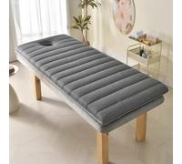 GAPECHNG Surmatelas Gris En Mousse À Mémoire de Forme de 6 Cm Pour Lit de Massage, Surmatelas Haute Densité Avec Trou Pour Le Visage Et Sangles Élastiques, Confort Et Soutien Pour Salon de Beauté./Gre