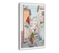 GAPKJGTS Asmara - Impression sur toile aquarelle paysage urbain de l'Érythrée pour décoration de chambre à coucher, bureau, chambre, cadeau (40 x 60 cm)