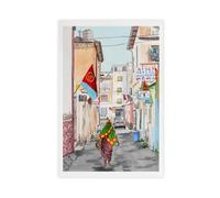 GAPKJGTS Asmara - Impression sur toile aquarelle paysage urbain de l'Érythrée pour décoration de chambre à coucher, bureau, chambre, cadeau (50 x 75 cm)