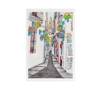 GAPKJGTS Impression sur toile aquarelle de Cordoue Andalousie Espagne - Décoration murale pour salon, chambre à coucher - 60 x 90 cm