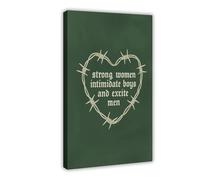 GAPKJGTS Impression sur toile avec cœur en fil de fer barbelé - Décoration murale pour salon, chambre à coucher - 30 x 45 cm