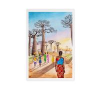 GAPKJGTS Impression sur toile de Madagascar Baobab Trees Afrique - Décoration pour chambre à coucher, bureau, chambre - Cadeau - 30 x 45 cm
