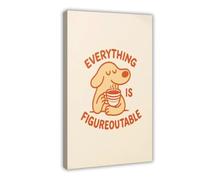 GAPKJGTS Impression sur toile « Everything Is Figureoutable Positive Affirmations » - Décoration pour chambre à coucher, bureau, chambre - Cadeau - 40 x 60 cm