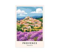 GAPKJGTS Impression sur toile pour salon, chambre à coucher - Motif voyage en Provence France - 20 x 30 cm