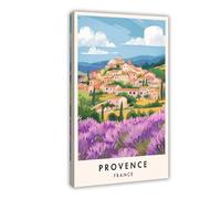 GAPKJGTS Impression sur toile pour salon, chambre à coucher - Motif voyage en Provence France - 50 x 75 cm